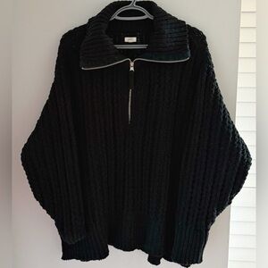 Aerie Cable Car Quarter Zip Sweater M